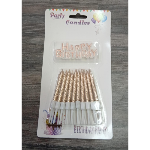 CANDLES GOLD DESIGNES + HBD 9.5CM 20'S CANDLES GOLD DESIGNES + HBD 9.5CM 20'S